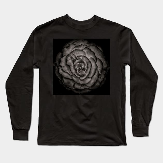 Backyard Flowers In Black And White No 85 Long Sleeve T-Shirt by learningcurveca